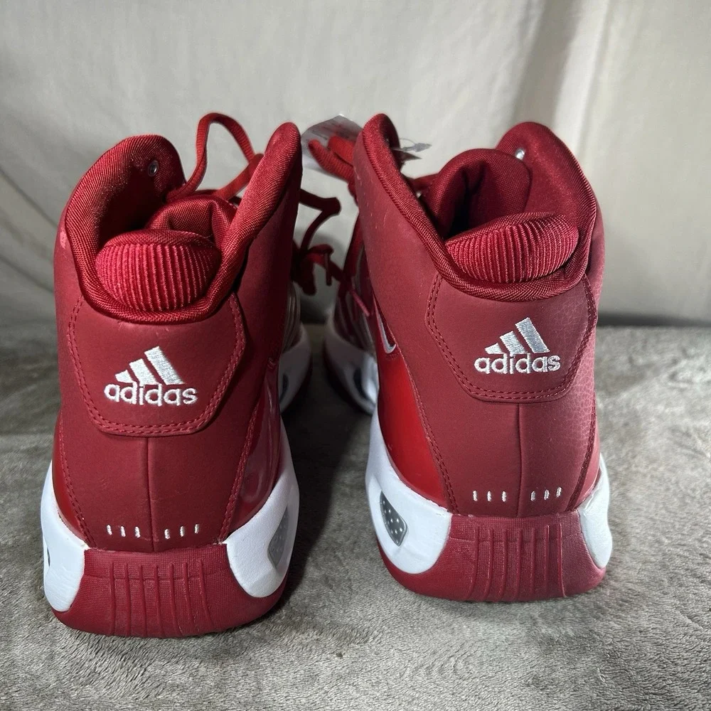 NWT Vintage Adidas Pro Model Team Color Red White Basketball Shoes Size 19
